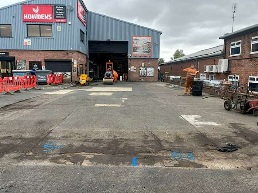 Carpark prep for resurfacing in Brentwood
