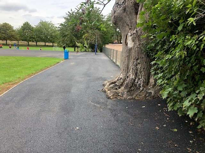 Tarmac paths at cambridge school